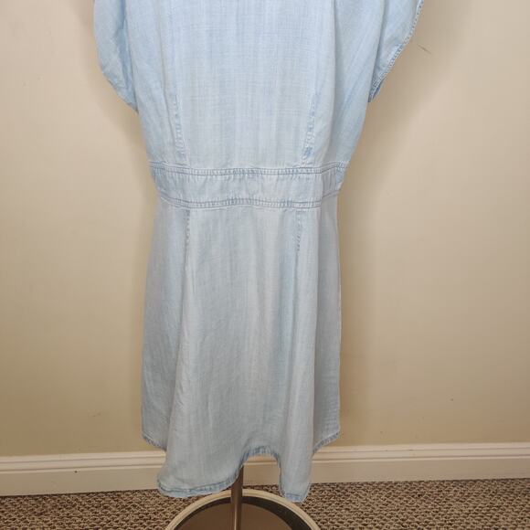 LOFT Blue Chambray Buttoned Sundress Sleeveless Mini - Picture 10 of 12